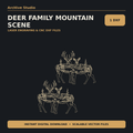 Deer Family Mountain Scene DXF – Wildlife Laser Engraving File cover image